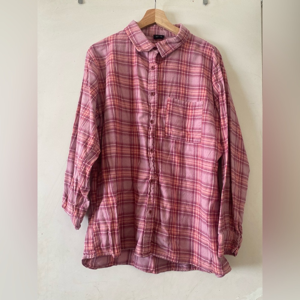 Cotton On Pink Plaid Women's Top